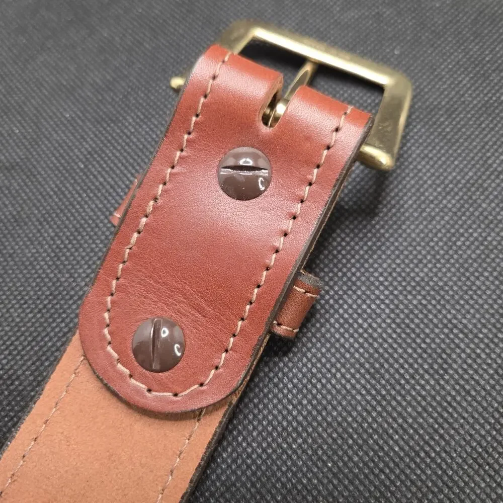 Buffalo Billfold Co Shrunken Bison Leather Belt Sz 48 x 1.25